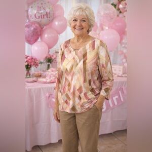 Alfred Dunner Petite Outfit Set – Petite Large Top & 14P Cropped Pants